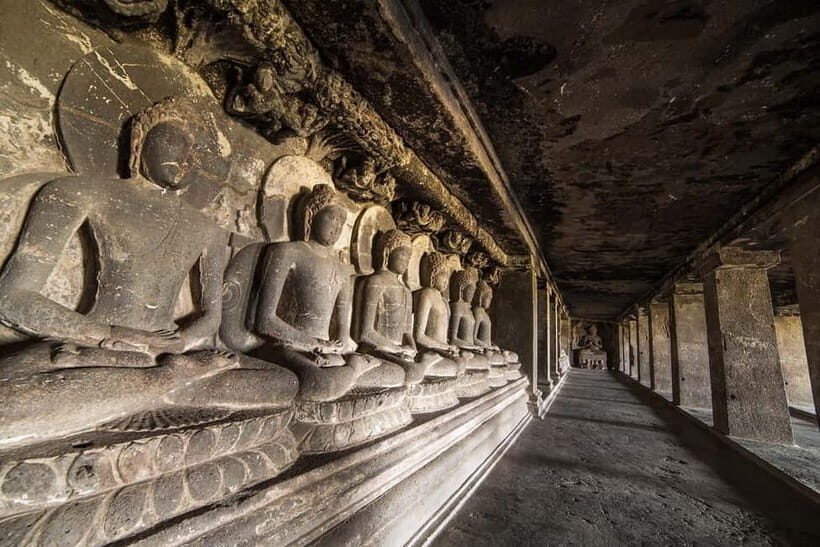 Mumbai: Same Day Tour of Ajanta & Ellora Cave's - Ajanta Caves: frescoes, sculptures, and the Buddha stories you can read with your eyes